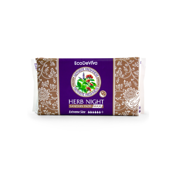 Absorbante de noapte din plante pentru femei, maxi, 4 buc